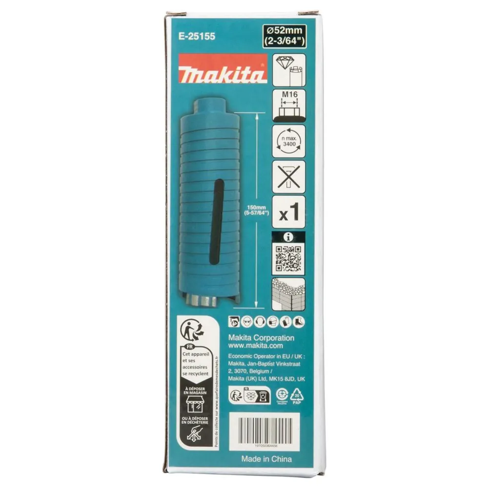 Coroana de diamant Makita E-25155 52mm M16 Uscat