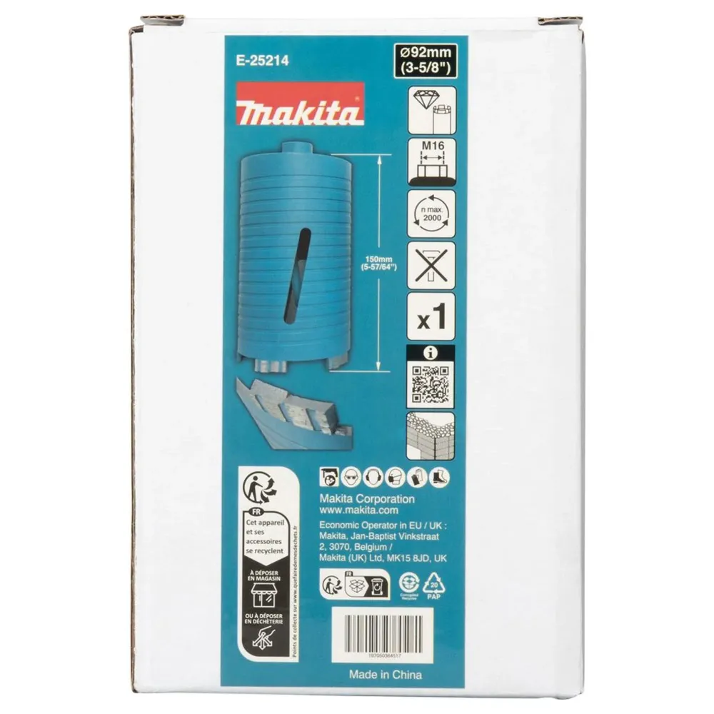 Coroana de diamant Makita E-25214 92mm M16 Uscat