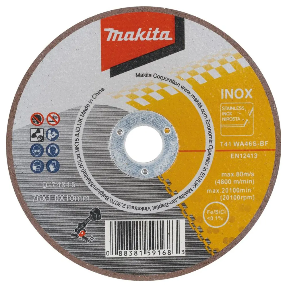Disc abraziv subțire de tăiere Makita D-74815 76x1x10mm