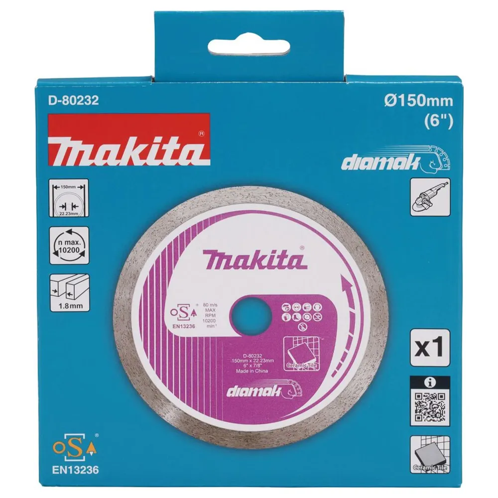 Disc de diamant Makita D-80232 Coroană continuă de 150 mm