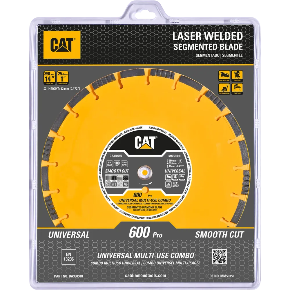 Disc diamantat CAT pentru uz universal, 350 mm, 600 PRO, Model DA33058