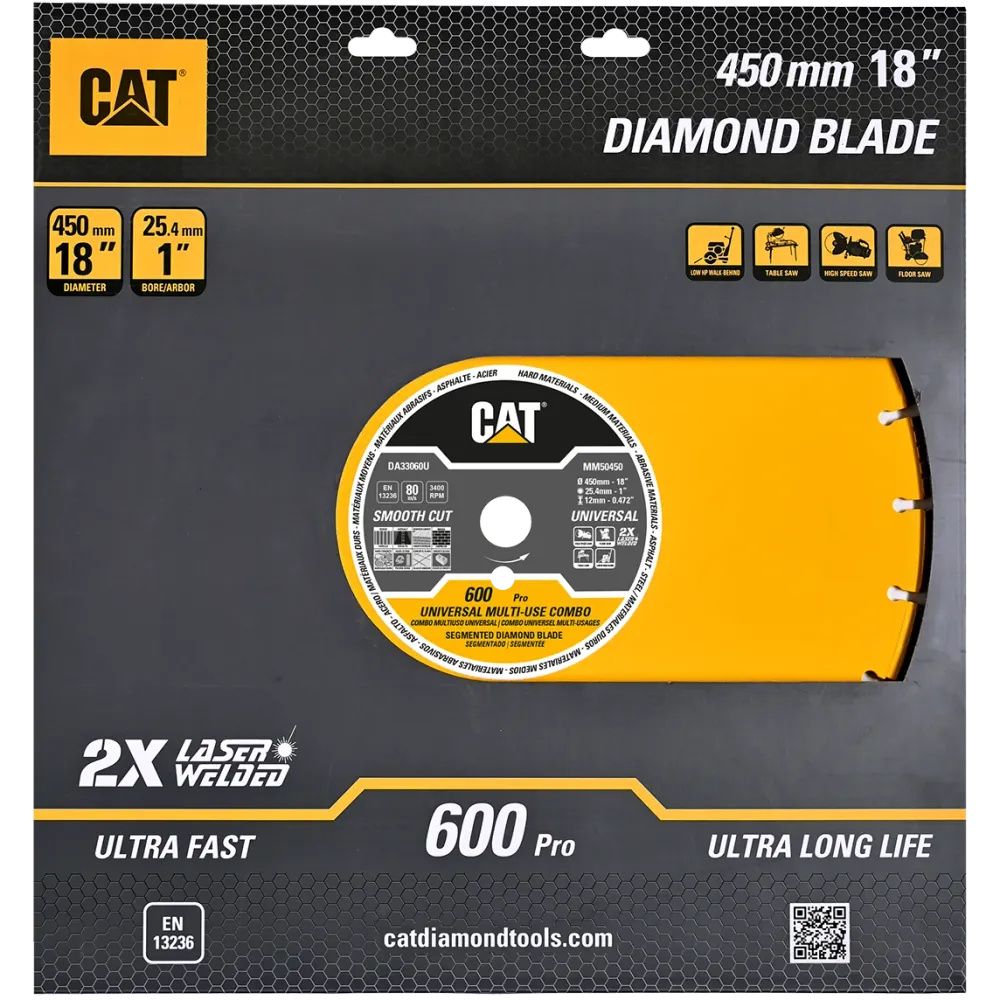 Disc diamantat CAT pentru uz universal, 350 mm, 600 PRO, Model DA33058