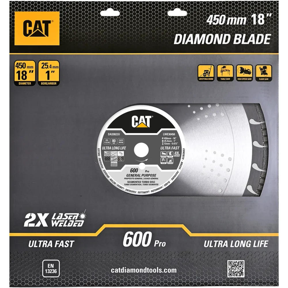 Disc diamantat CAT segmentat pentru uz general, 115 mm, 600 PRO, Model DA33015
