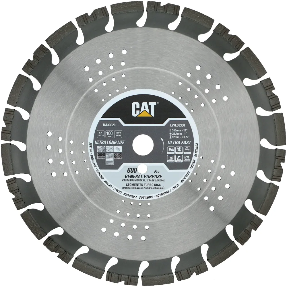 Disc diamantat CAT segmentat pentru uz general, 350 mm, 600 PRO, Model DA33020