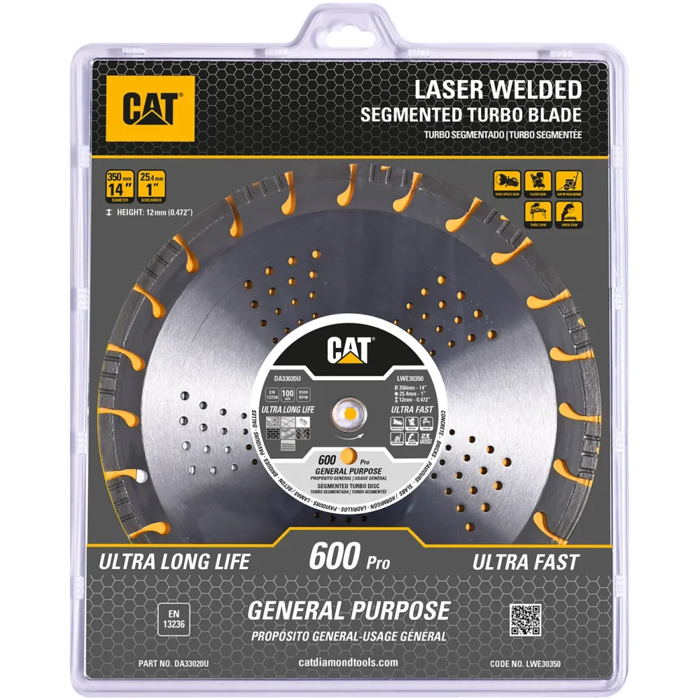 Disc diamantat CAT segmentat pentru uz general, 350 mm, 600 PRO, Model DA33020