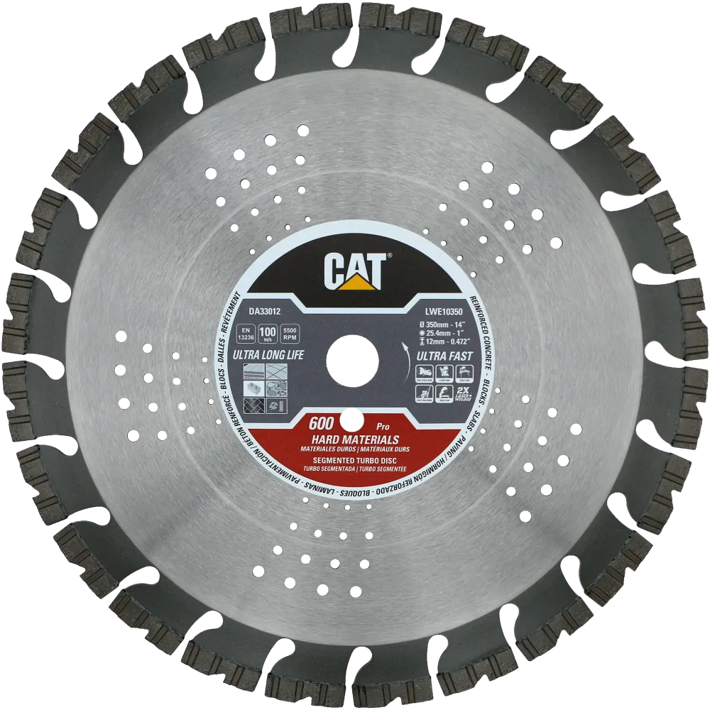 Disc diamantat CAT segmentat pentru materiale dure, 125 mm, 600 PRO, Model DA33008