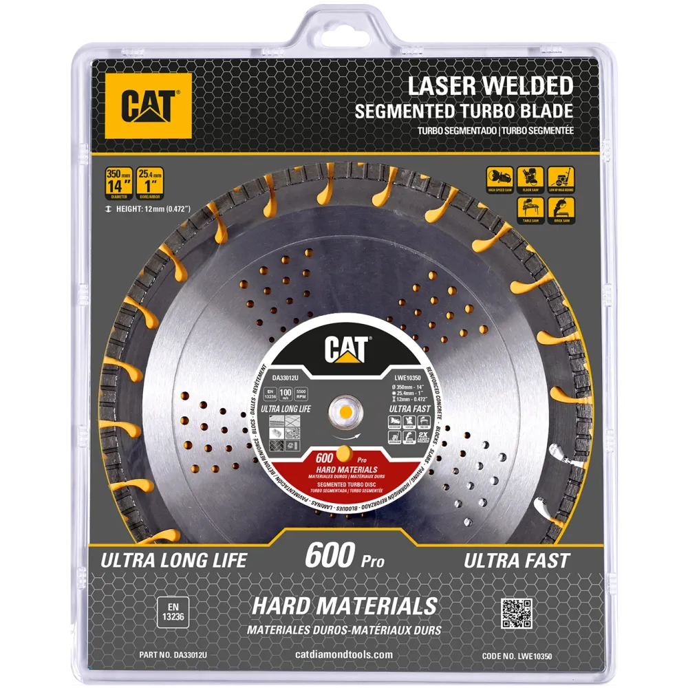 Disc diamantat CAT segmentat pentru materiale dure, 125 mm, 600 PRO, Model DA33008