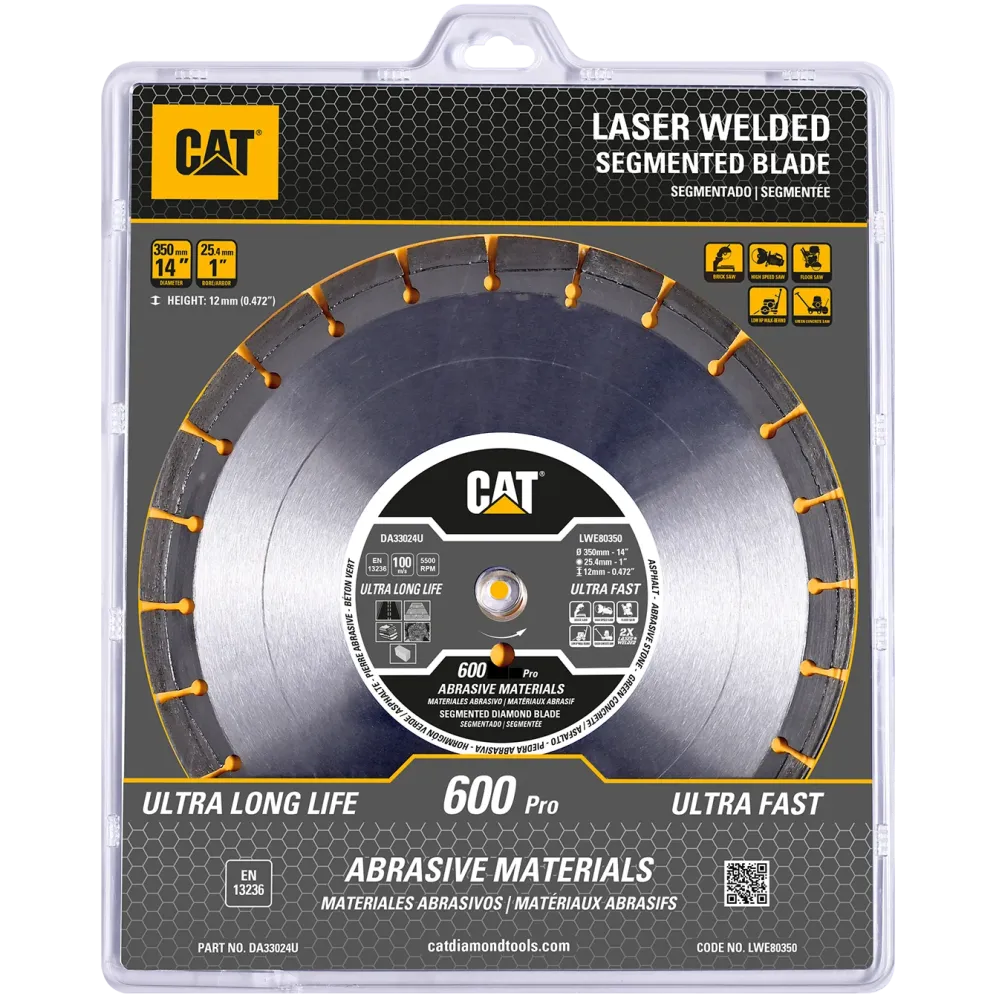 Disc diamantat CAT segmentat pentru materiale abrazive, 400 mm, 600 PRO, Model DA33025