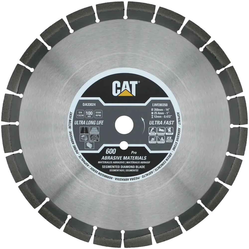 Disc diamantat CAT segmentat pentru materiale abrazive, 450 mm, 600 PRO, Model DA33026