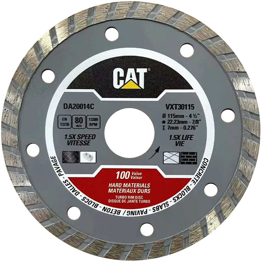 Disc diamantat CAT turbo pentru materiale dure, 230 mm, 100 VALUE, Model DA20018