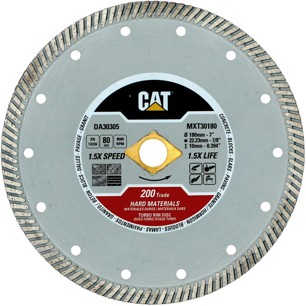 Disc diamantat CAT turbo pentru materiale dure, 125 mm, 200 TRADE, Model DA30303