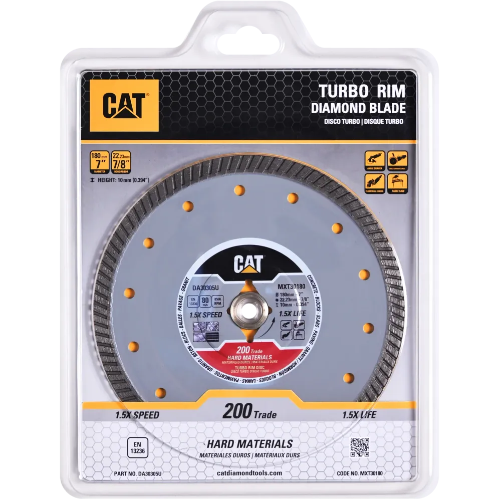 Disc diamantat CAT turbo pentru materiale dure, 125 mm, 200 TRADE, Model DA30303