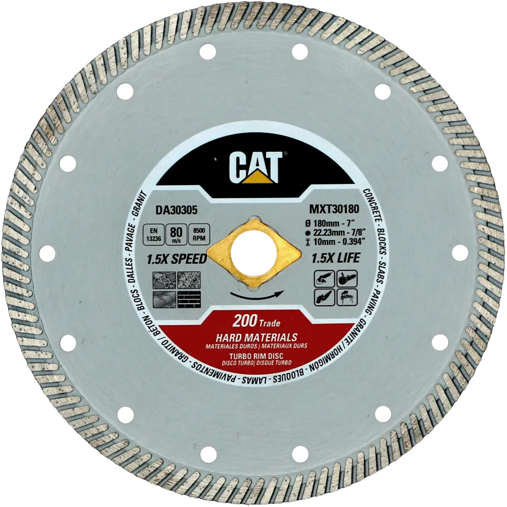 Disc diamantat CAT turbo pentru materiale dure, 150 mm, 200 TRADE, Model DA30304