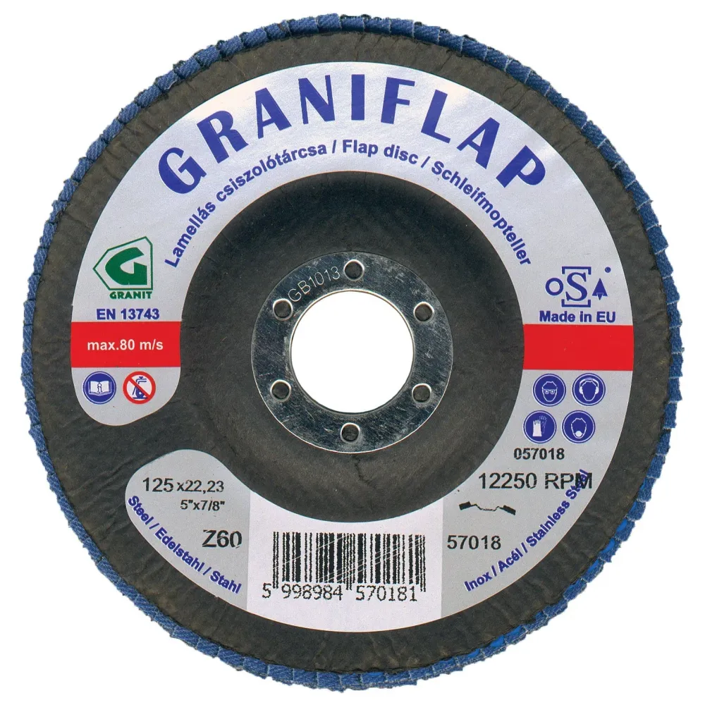 Disc lamelar GRANIFLIP CU GRANULE DIN ZIRCONIU 125x22,23 Z60