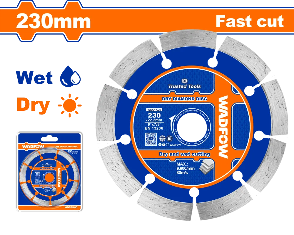 Disc debitare beton Wadfow, dimensiune 230x22.2mm