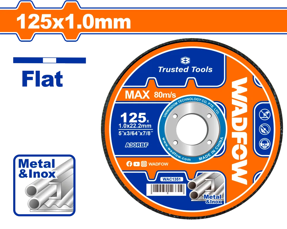 Disc debitare pentru metal si inox Wadfow, diametru 5”/125mm