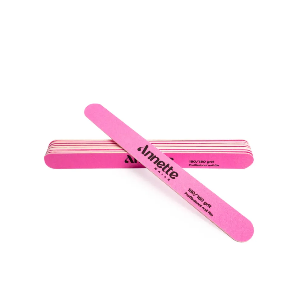 Set Pile Unghii din Lemn Ovale 10 buc 180/180 grit Roz Annette Nails PWD-01-180/180P-S10