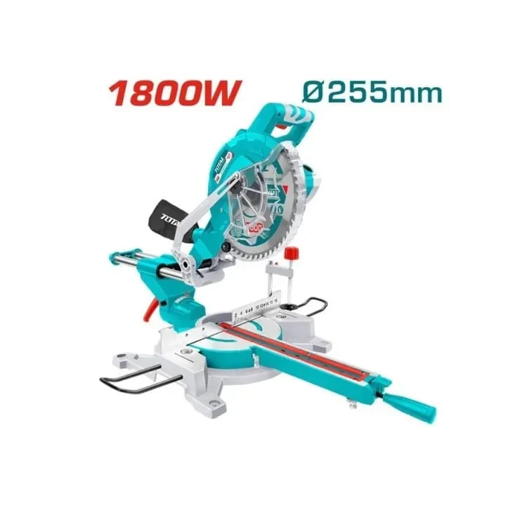 Fierastrau circular stationar TOTAL cu sanie de glisare, 1800W, 5300RPM, 255mm