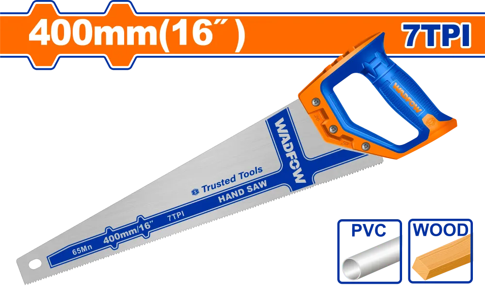 Fierastrau de mana pentru lemn, PVC Wadfow, 400mm, 7TPI