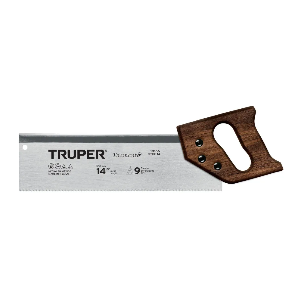 Fierastrau profesional de mana pentru taiere lemn/plastic cu maner lemn, L 35 cm - Truper