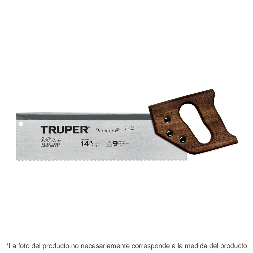Fierastrau profesional de mana pentru taiere lemn/plastic cu maner lemn, L 30 cm - Truper