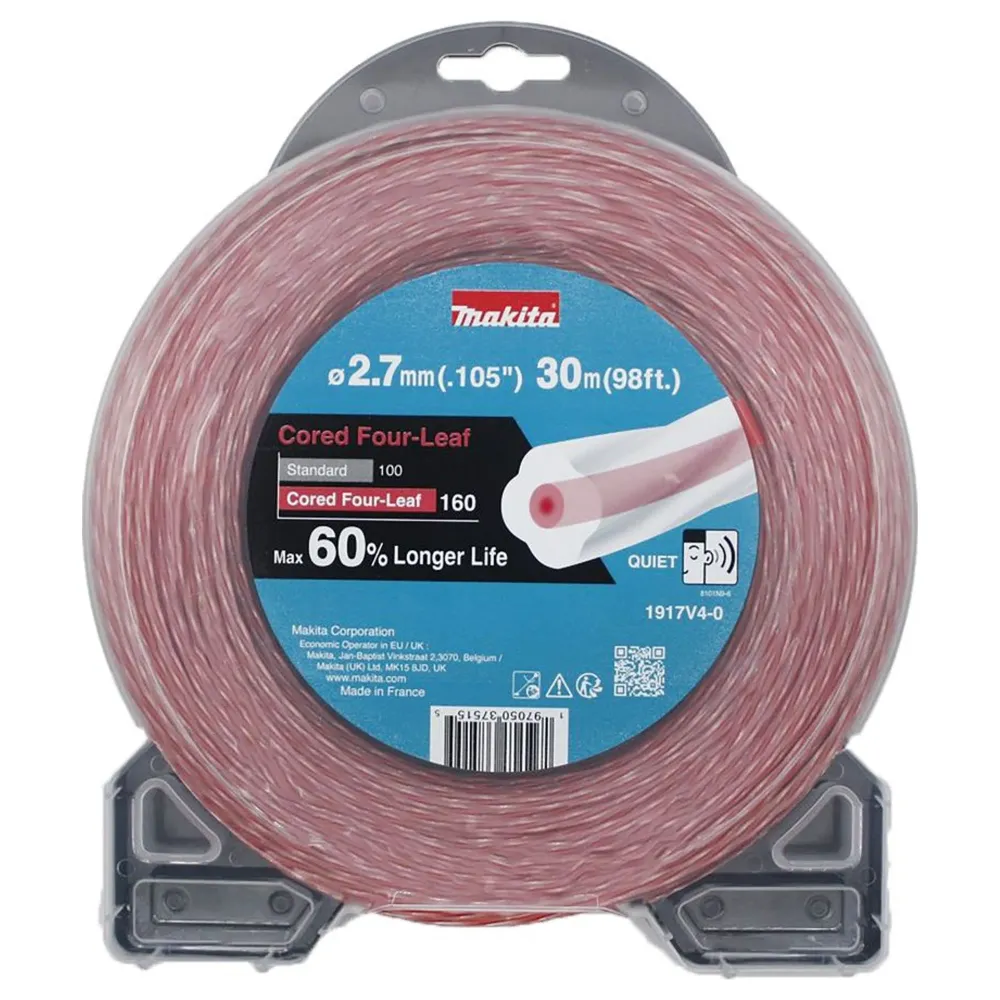 Fir de nailon Makita Patru foi 1917V4-0 2,7 mm roșu 30 m