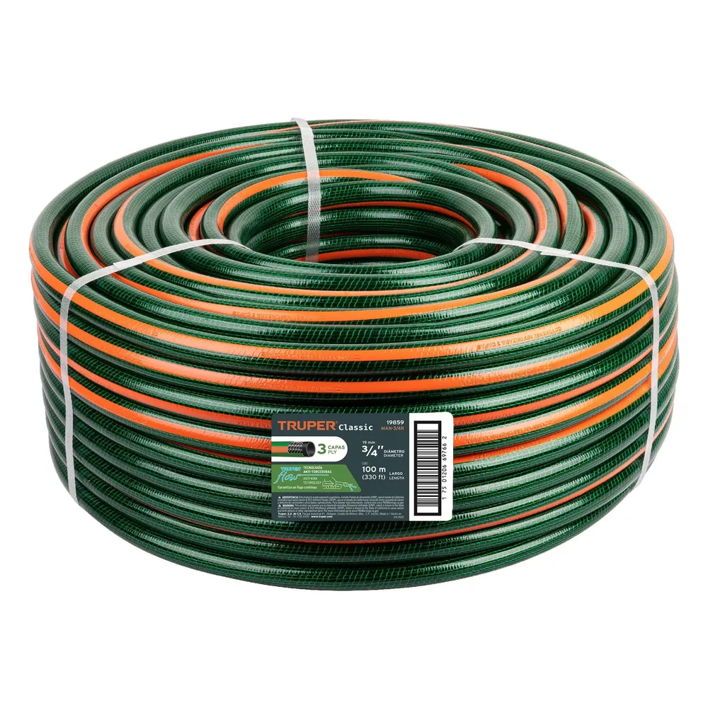Furtun de gradina 3/4", 100 m, 3 straturi, armat, Truper