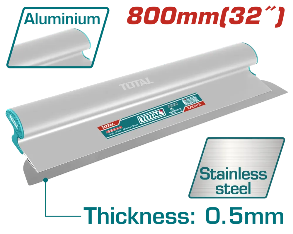 Gletiera TOTAL 800 mm – lama inox, maner aluminiu