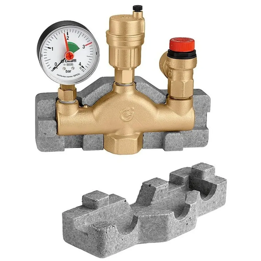Grup de siguranță pentru cazan 1" Caleffi cu regulator de presiune pentru sisteme de încălzire
