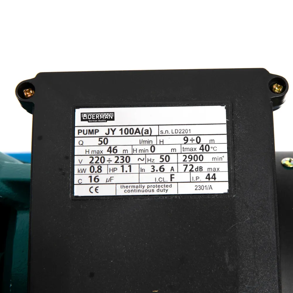 Hidrofor apa Liderman- Apc-JY100A(), vas expansiune 24L, 0.8 Kw, 50 l/min, H refulare 46m