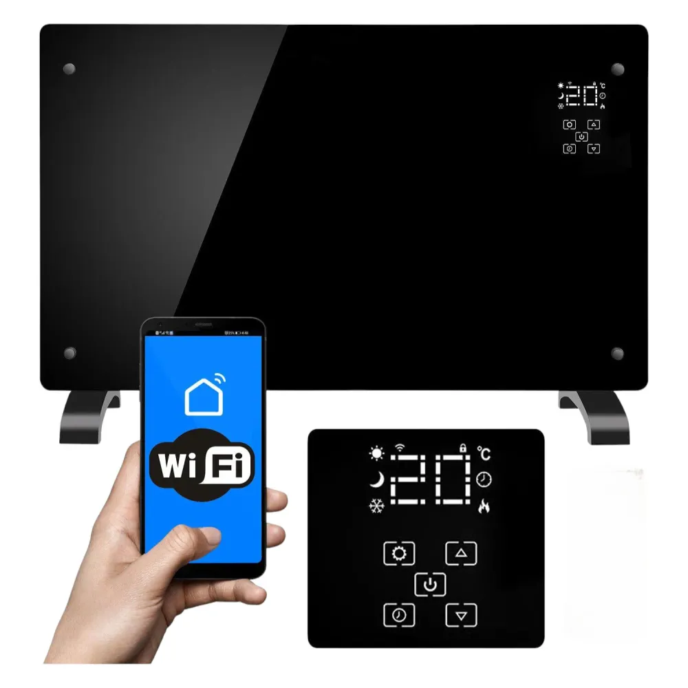 Panou de incalzire din sticla, 2500W, 3 trepte, cu termostat, timer, dispay LED, WiFi