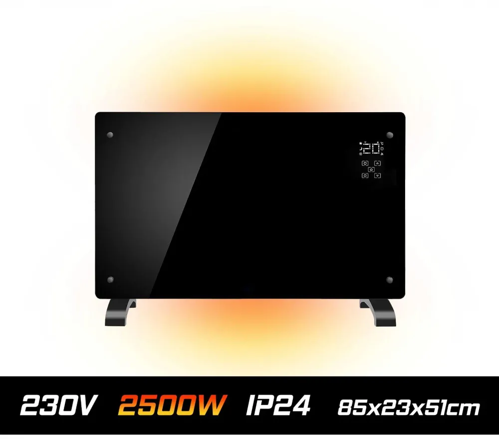 Panou de incalzire din sticla, 2500W, 3 trepte, cu termostat, timer, dispay LED, WiFi