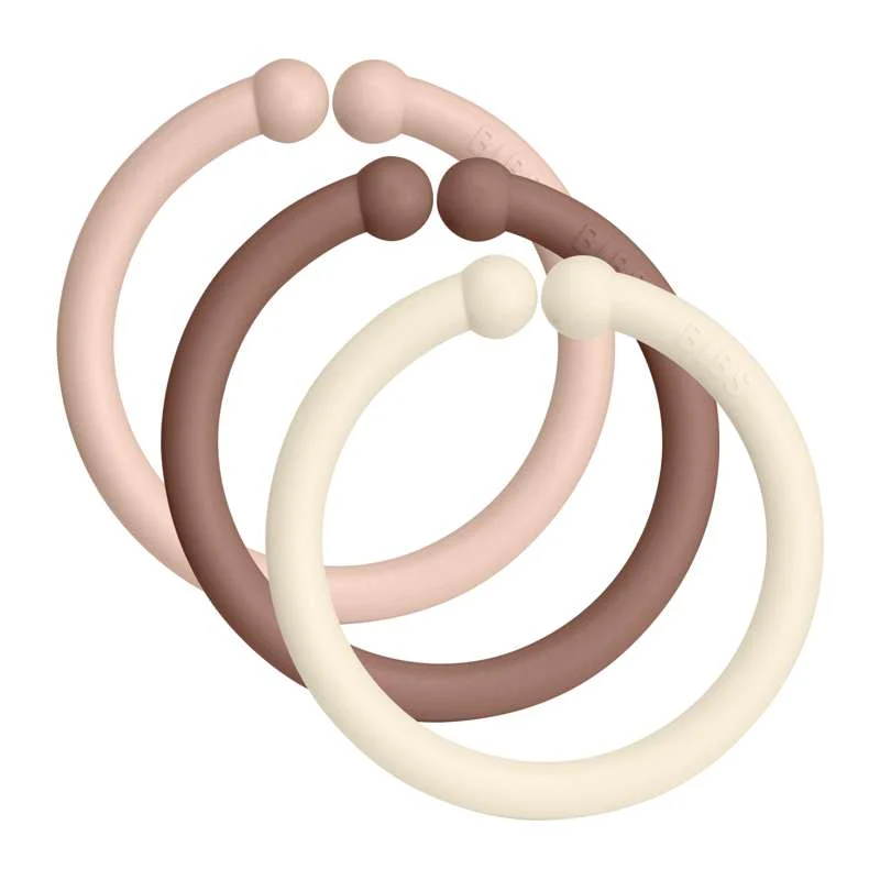 BIBS Bucluc - Inel de suspendare - Pachet de 12 - Blush/Woodchuck/Ivory