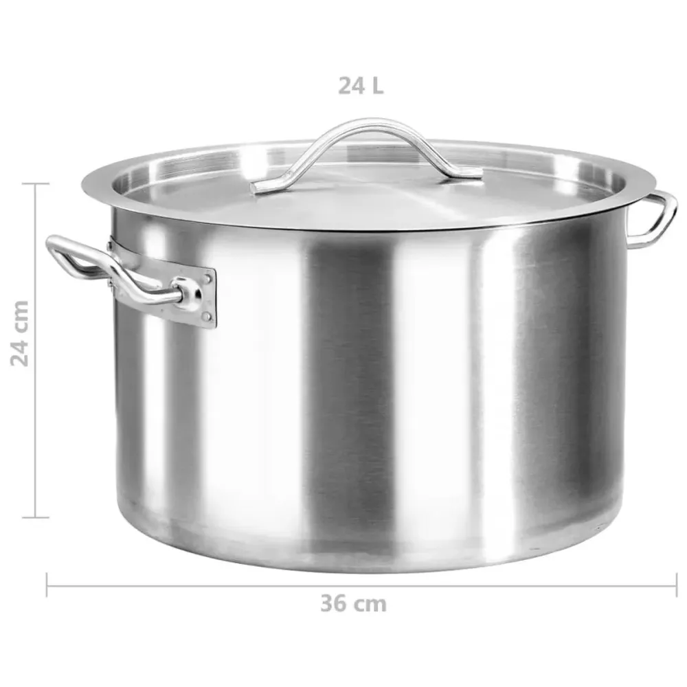 Oala din inox 24 L 36×24 cm cu manere rezistente