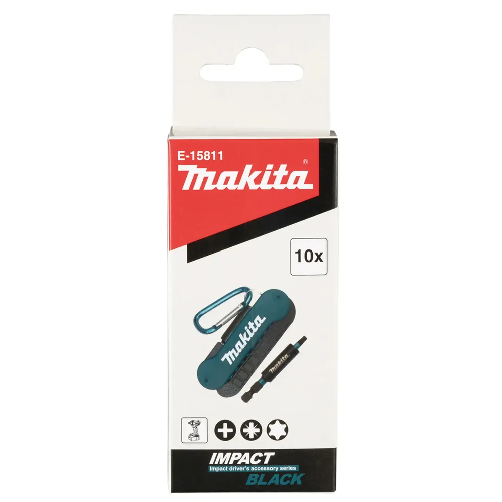 Set de biți de șurubelniță cu impact negru Makita E-15811