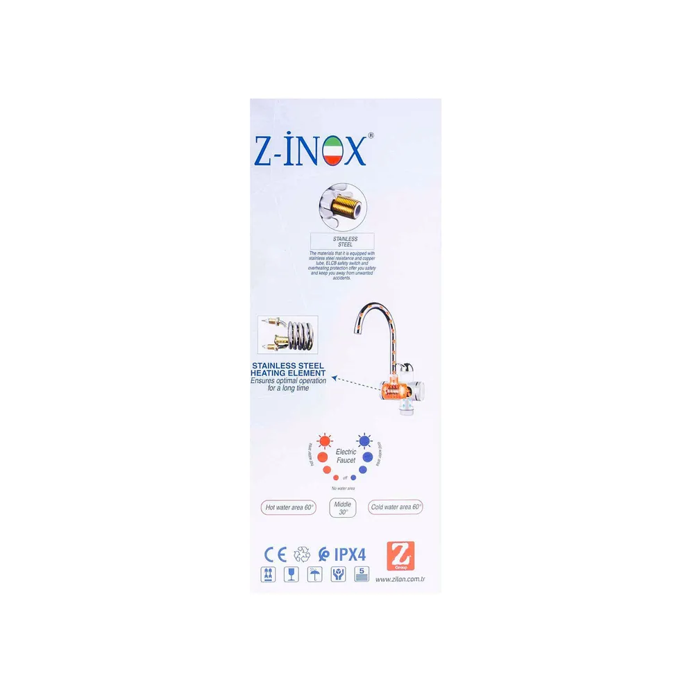 Baterie apa electrica, putere 3000W, instant apa calda, indicator temperatuta, din inox / ZLN 5480