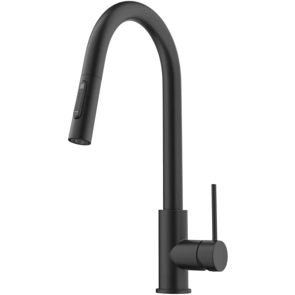 Baterie Bucatarie cu Dus Extractibil Elindor®, Jet Ajustabil, Design Modern, Negru