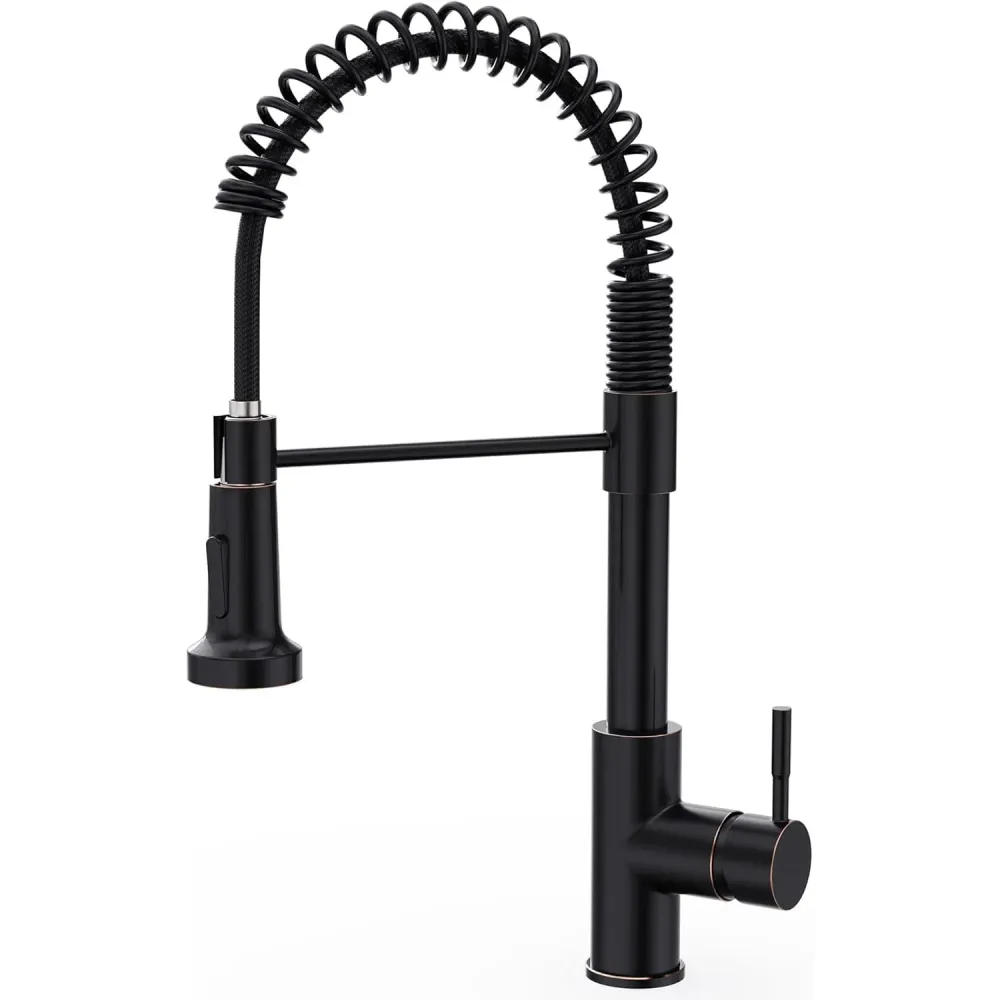 Baterie Bucătărie cu Duș Extractabil, 2 Moduri Jet, Design Modern, Negru