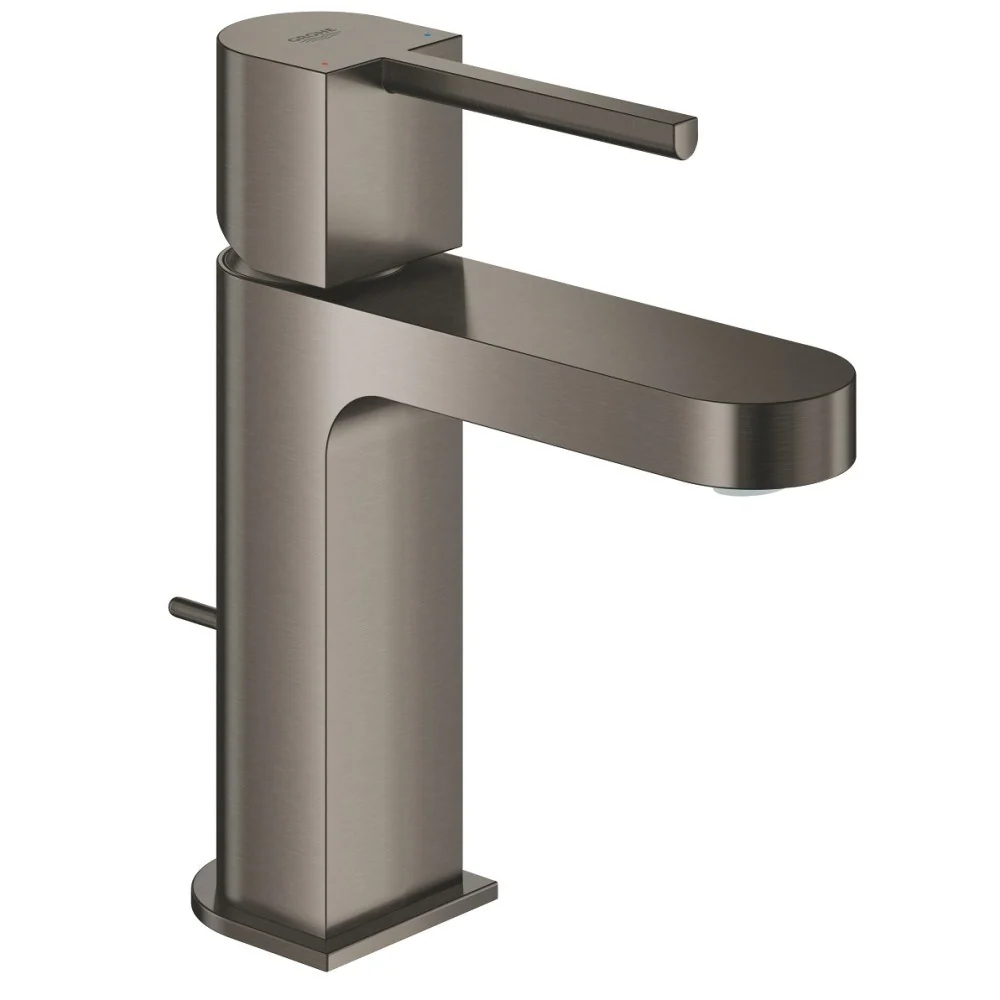 Baterie chiuveta baie antracit mat Grohe Plus, cu ventil pop-up, marime S