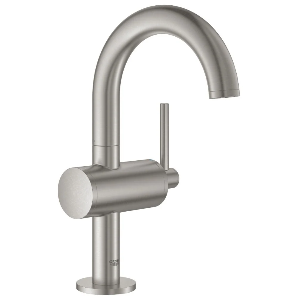Baterie chiuveta baie aspect inox Grohe Atrio M