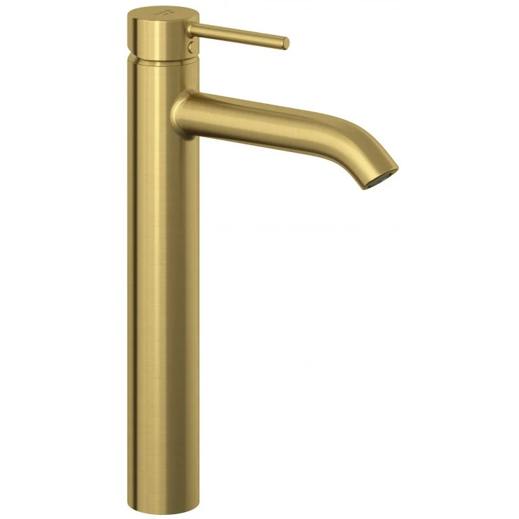 Baterie chiuveta baie pe blat Kludi Bozz, fara ventil H33 cm, auriu periat (brushed gold)