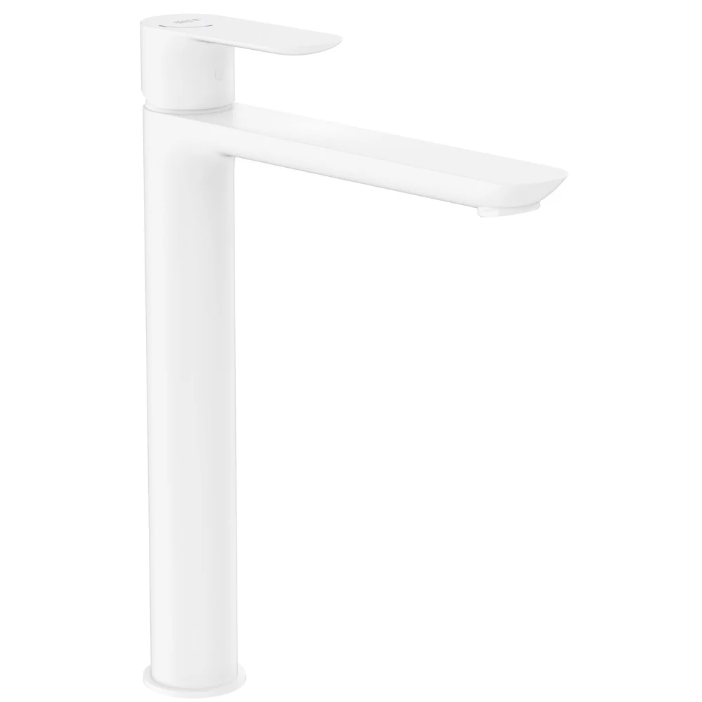 Baterie chiuveta baie pe blat Roca Cala, Cold Start H29 cm fara ventil, alb