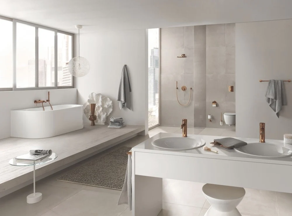 Baterie chiuveta baie cupru Grohe Essence, S cu ventil pop-up