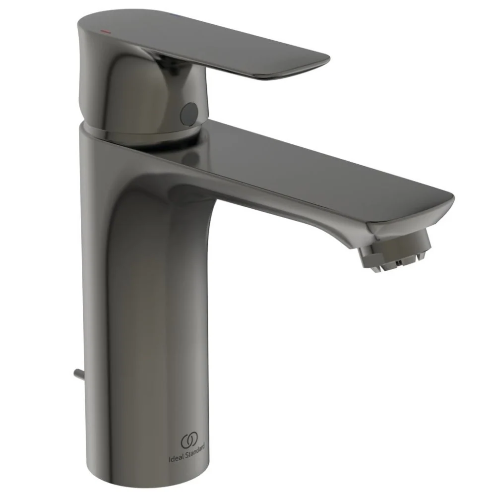 Baterie chiuveta baie gri Ideal Standard Connect Air Grande, cu ventil metalic, presiune scazuta