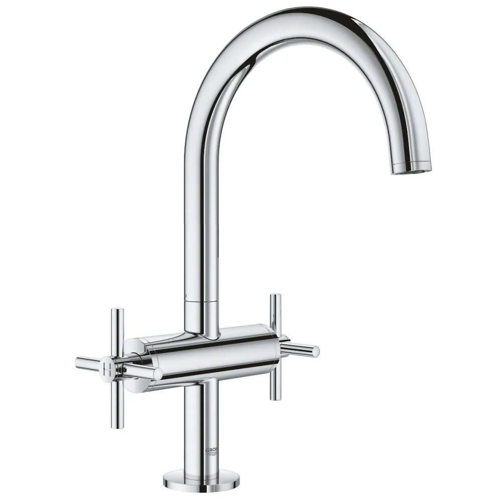 Baterie chiuveta baie Grohe Atrio L, dubla comanda, manere cruce