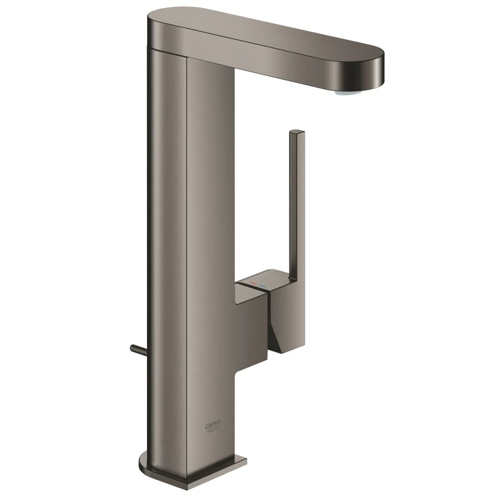 Baterie chiuveta baie inalta antracit mat Grohe Plus, cu dus extractibil, ventil pop-up