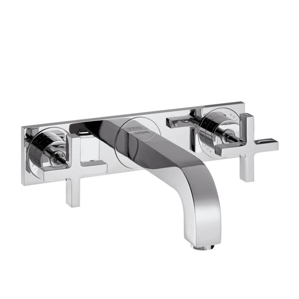 Baterie chiuveta baie incastrata Hansgrohe Axor Citterio, dubla comanda, cu placa si manere cruce