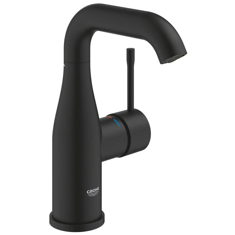 Baterie chiuveta baie neagra mat Grohe Essence, marime M