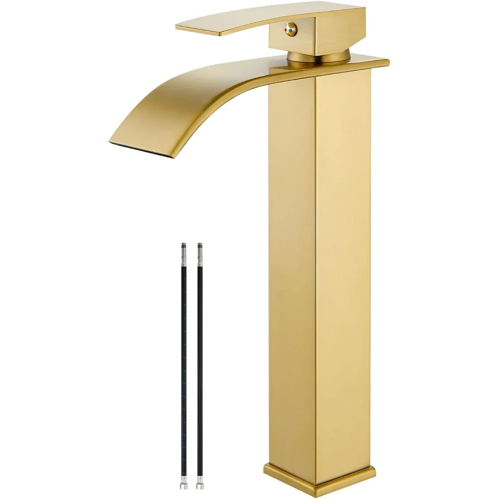 Baterie Chiuveta Moderna Tip Cascada pentru Baie, Bucatarie, Monocomanda, Placa de Montare, Oțel Inoxidabil, Model Inalt,...