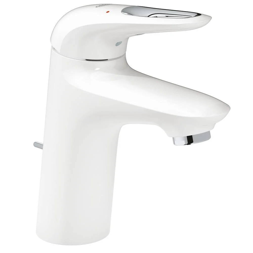 Baterie lavoar alba Grohe Eurostyle, cu limitator debit si ventil pop-up, marime S